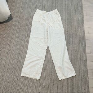 White linen pants
